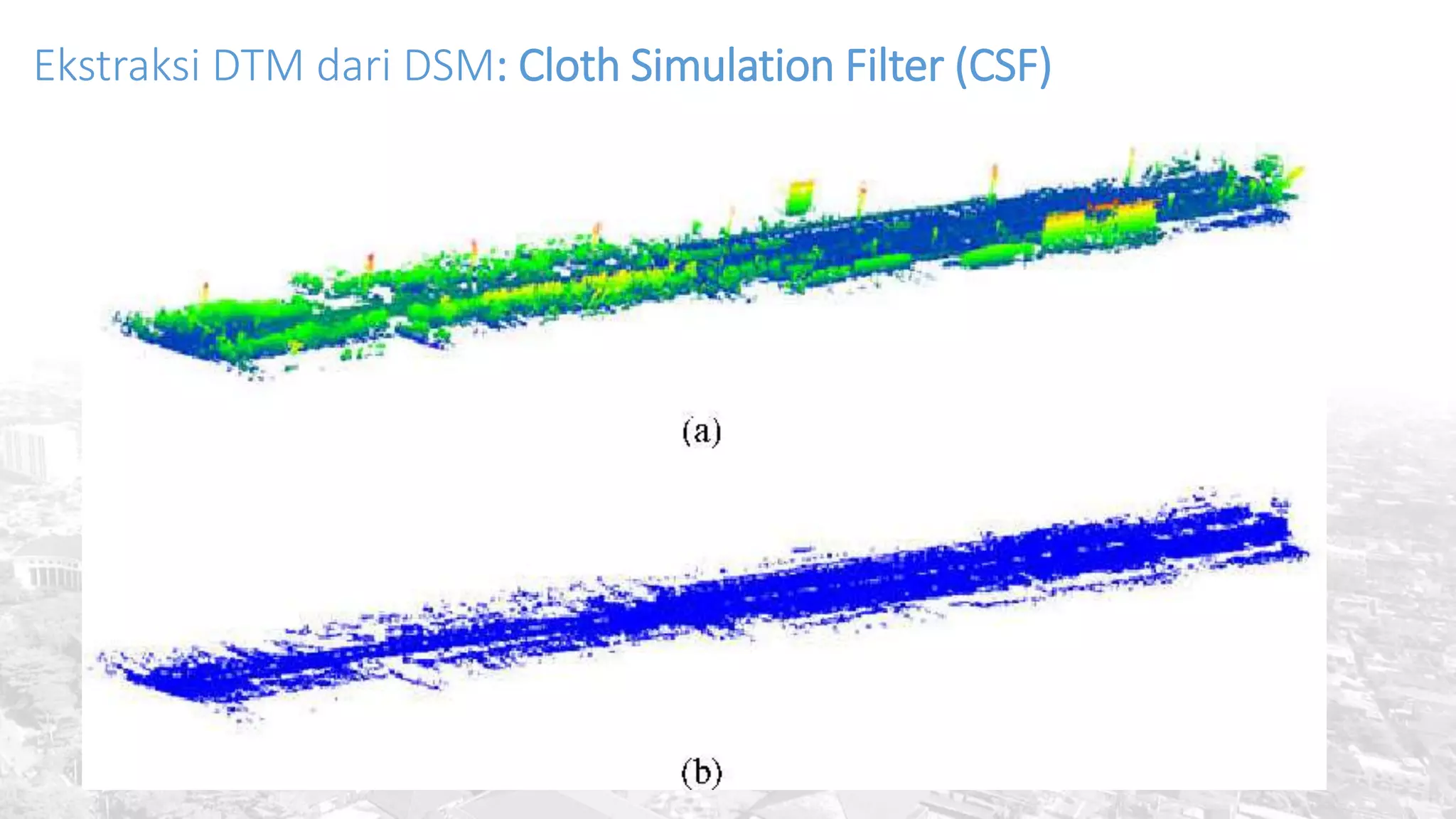 Ekstraksi DTM dari DSM: Cloth Simulation Filter (CSF)
 