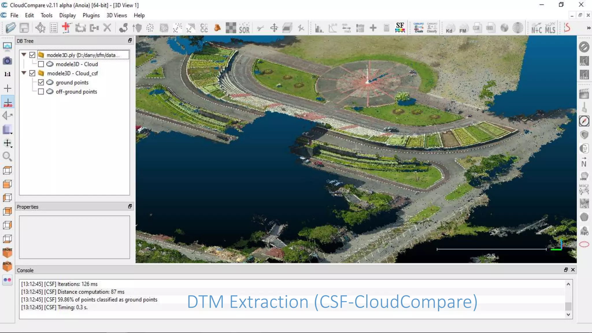DTM Extraction (CSF-CloudCompare)
 