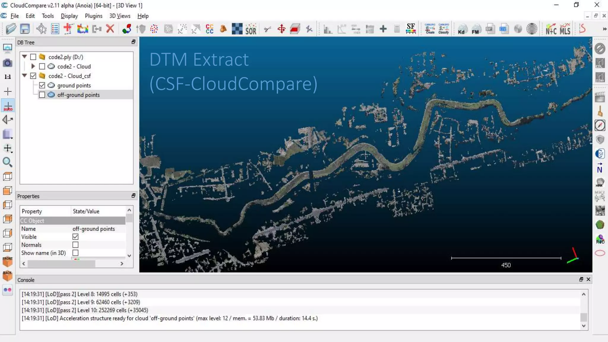DTM Extract
(CSF-CloudCompare)
 