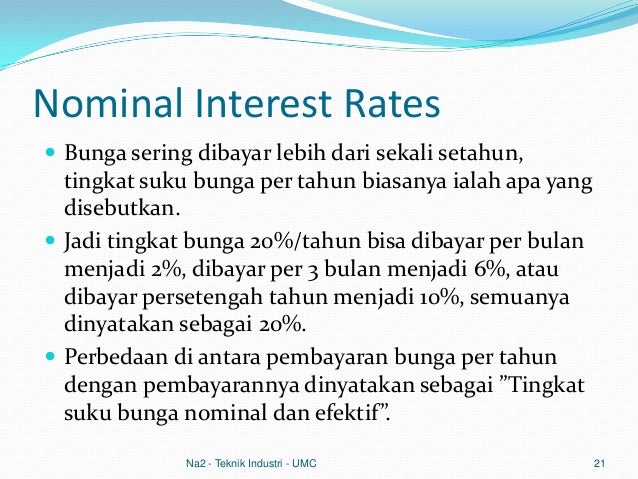 investasi bunga suku tabel Materi 1 teknik ekonomi