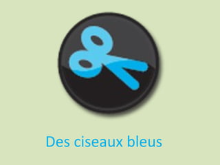 Des ciseaux bleus
 