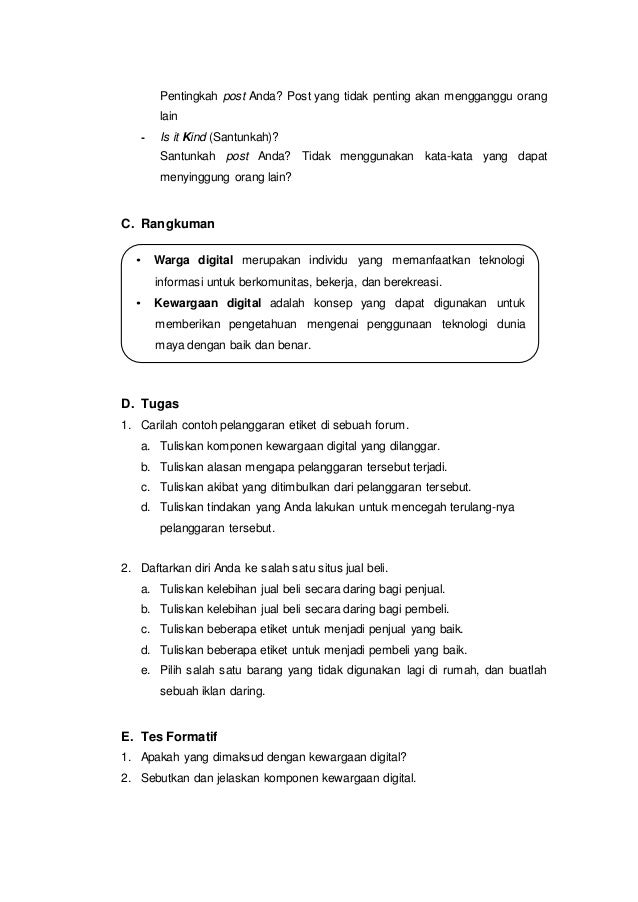 Materi Etika Kewargaan Digital