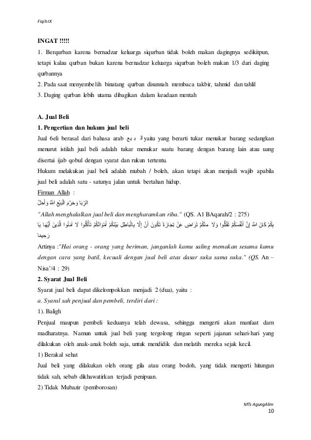 Materi Fiqih Kelas 9 Semester 2 Rumah Berita