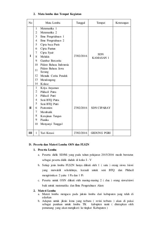 Proposal Kegiatan FLS2N, LCSP dan OSN Terbaru