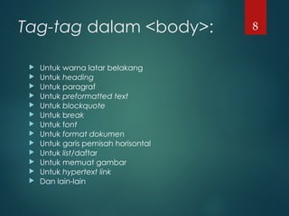 MATERI HTML untuk anak anak kelas 9 SMP Fase D | PPT