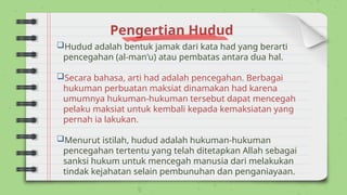 Materi Hudud dan Hikmahnya, Fiqih-Kelas XI MA | PPTX