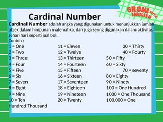 Comprehensive English Learning for Grade 5: Numbers, Ordinals, and Math ...