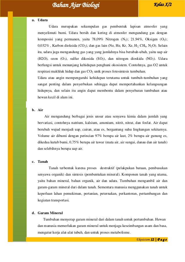 Materi kelas x Modul Pembelajaran Ekosistem