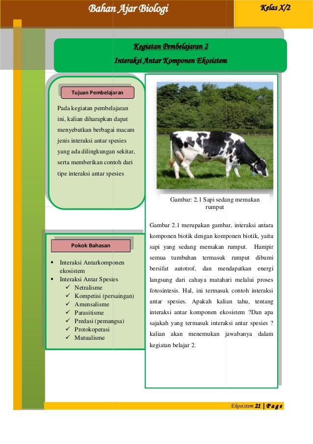Materi kelas x Modul Pembelajaran Ekosistem