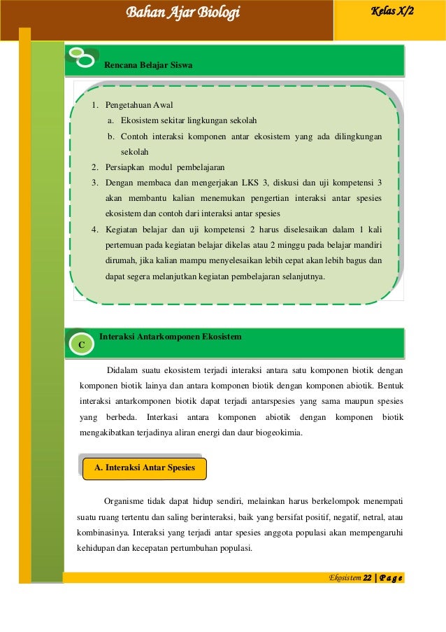 Materi kelas x Modul Pembelajaran Ekosistem