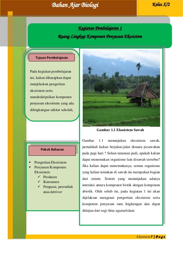 Materi Kelas X Modul Pembelajaran Ekosistem
