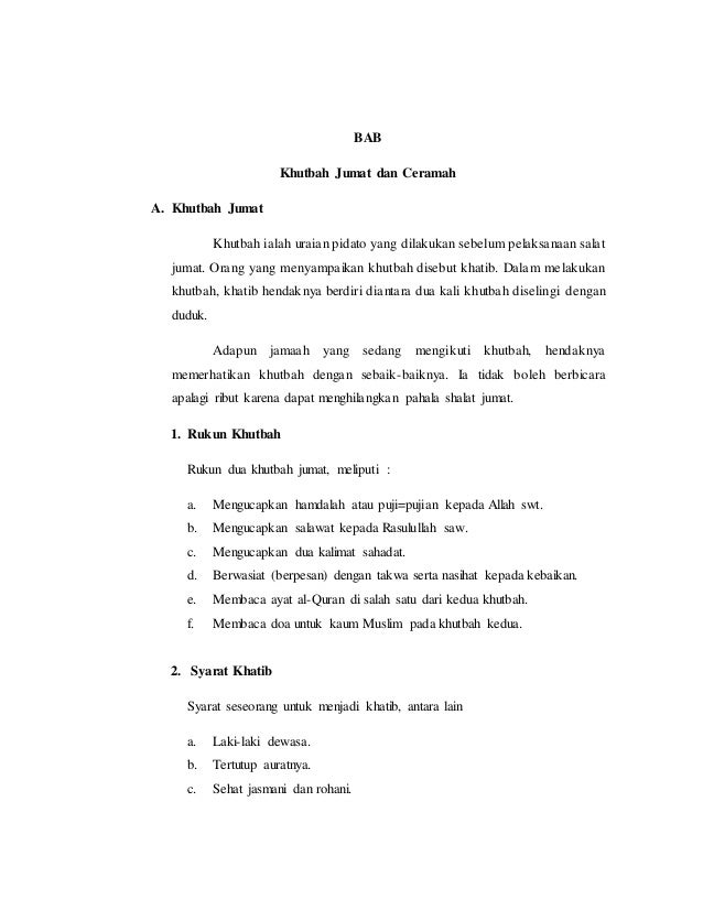 Materi Khutbah