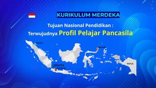 Jakarta
Bandung
Medan
Manado
PAPUA
Tujuan Nasional Pendidikan :
Terwujudnya Profil Pelajar Pancasila
KURIKULUM MERDEKA
 