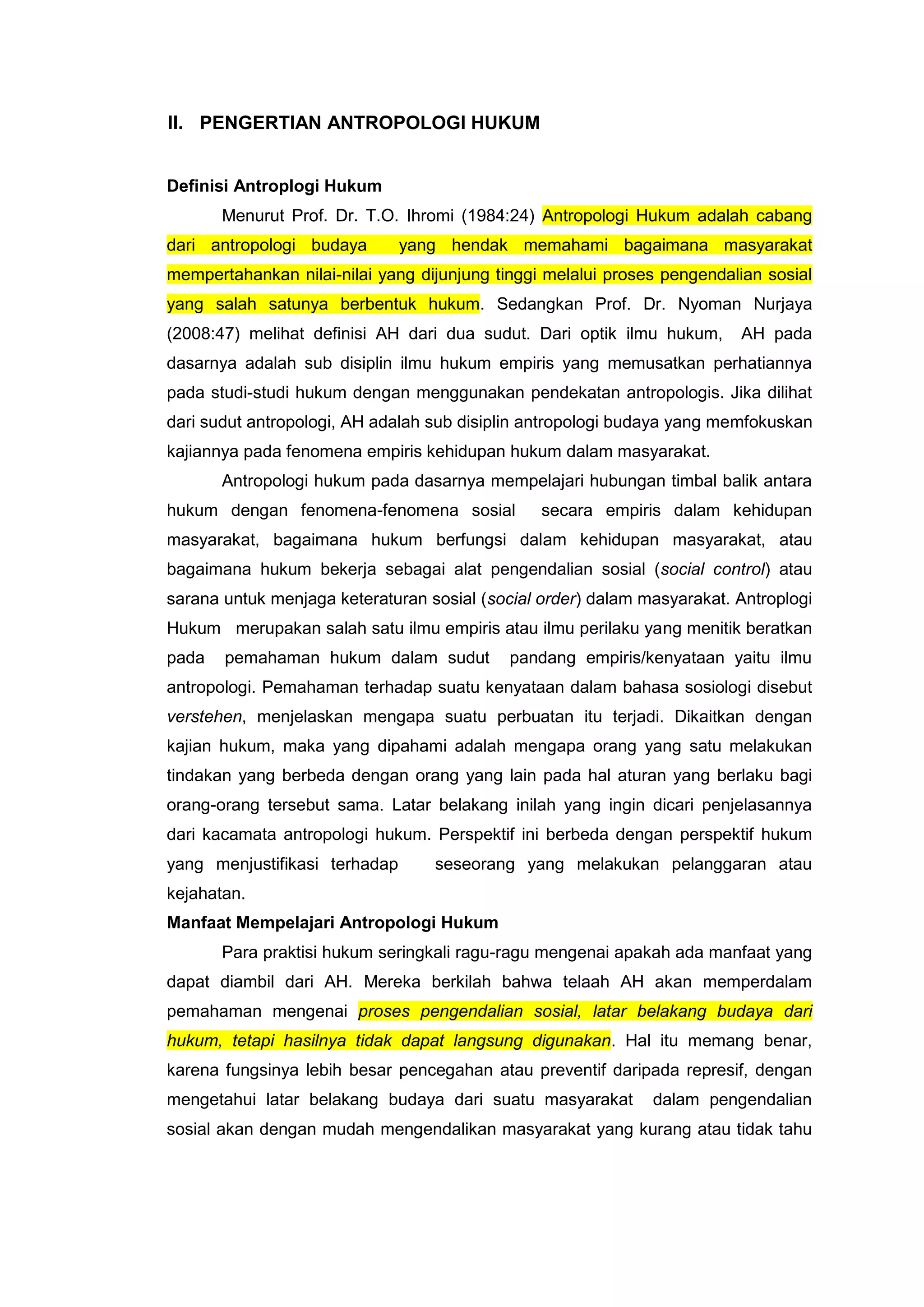 Materi Kuliah Antropologi Hukum Docx