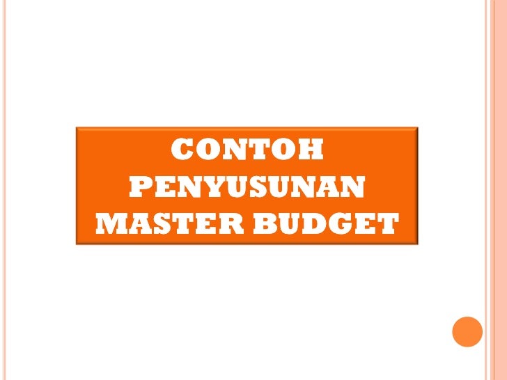 Pelatihan Penyusunan Master Budget