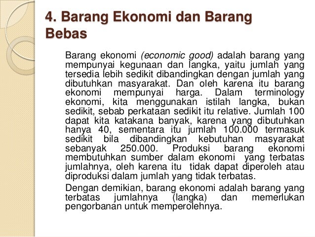Sumber Ekonomi Yang Langka Dan Kebutuhan Manusia Yang Terbatas
