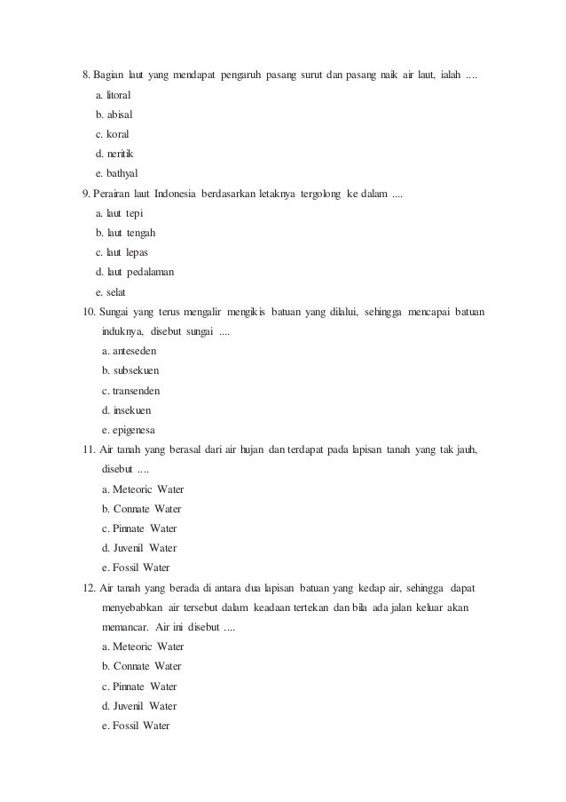 Materi Latihan Soal Geografi