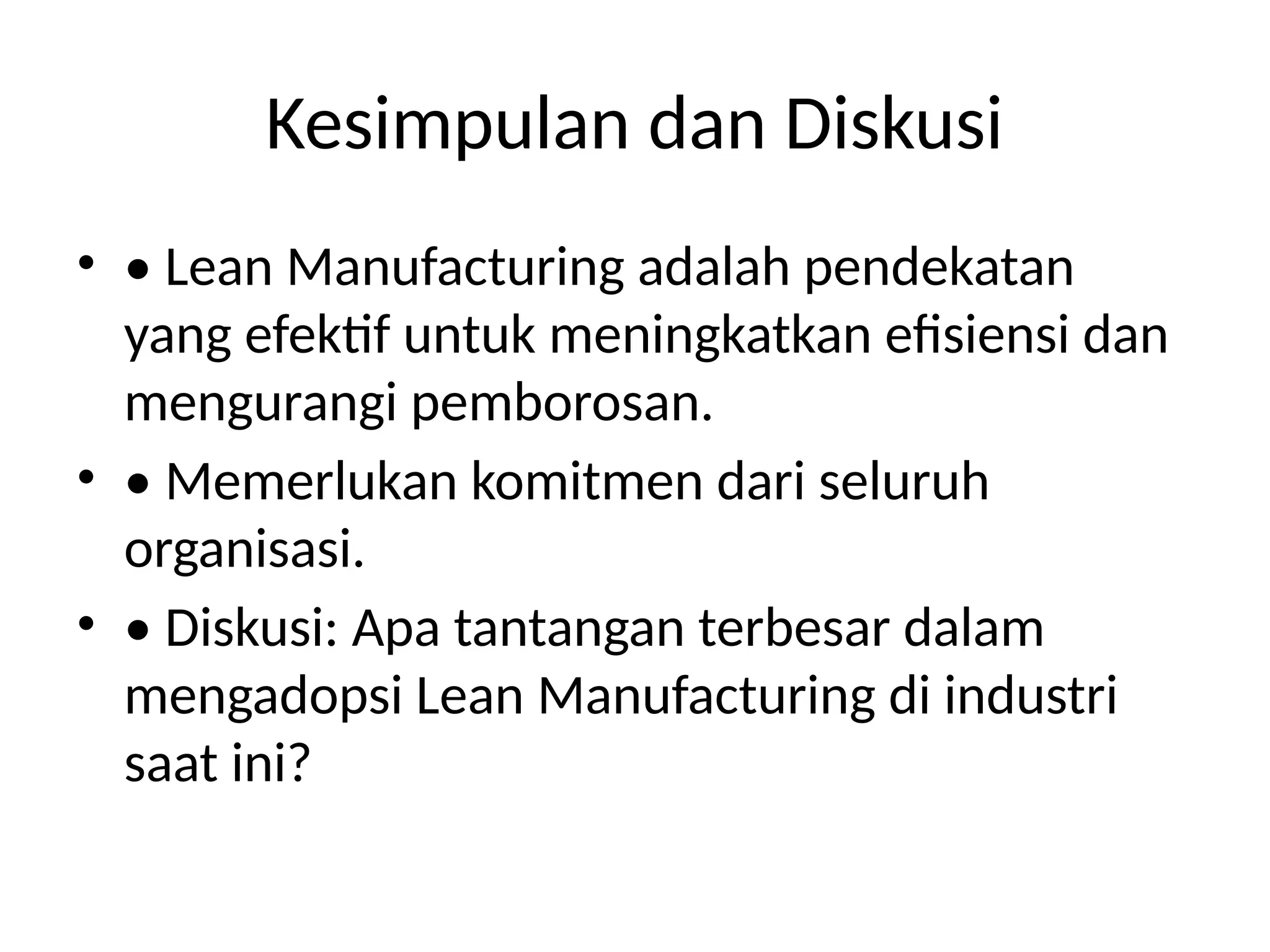 Materi Lean Production Manufacturing Pptx