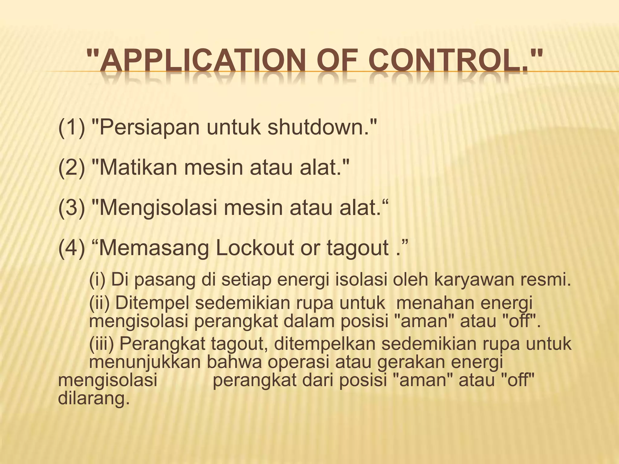 Materi lock out & tag out khoirul huda | PPTX