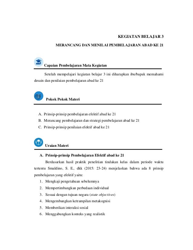 Materi M1 Kb3 Rancangan Atau Desain Dan Penilaian Pembelajaran Ab