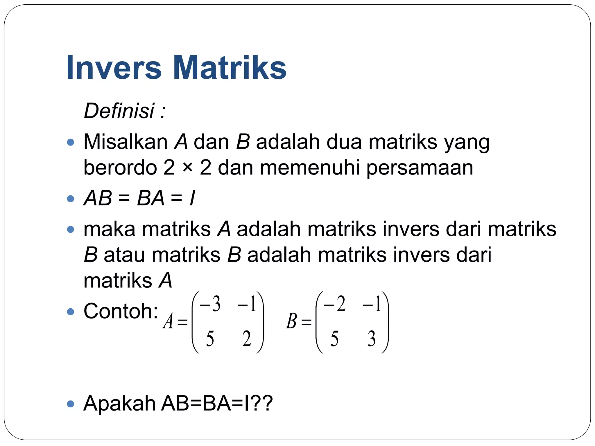 Materi Matematika DETERMINAN | PPT