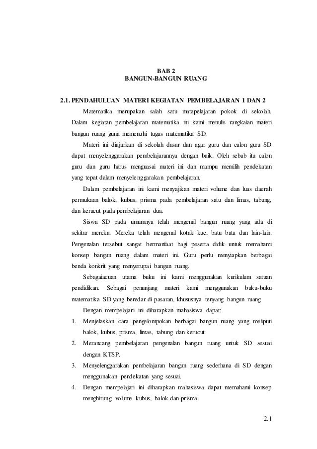 Materi Matematika Bangun Ruang Di Sd