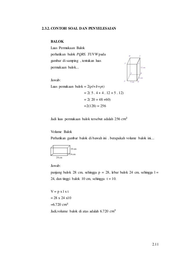 Materi Matematika Bangun Ruang Di Sd