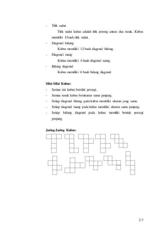 Pengertian dan Sifat - Sifat Bangun Ruang Matematika