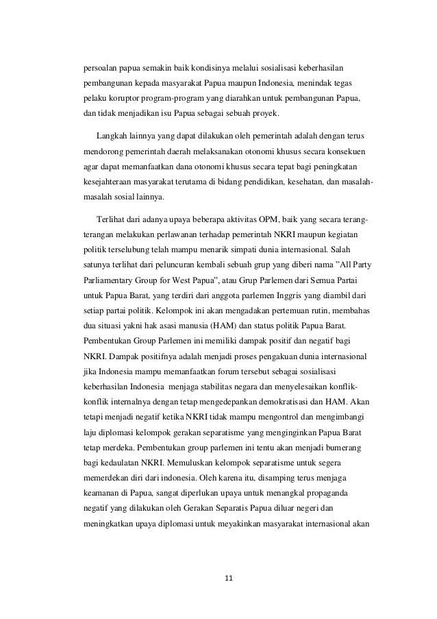 Sikap separatisme sebagai dampak gagalnya implementasi 