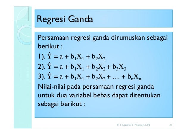 Minggu 10 Teknik Analisis Regresi
