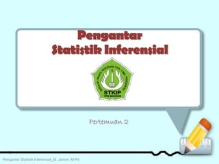 Pengantar
Statistik Inferensial
Pengantar Statistik Inferensial_M. Jainuri, M.Pd
Pertemuan 2
 