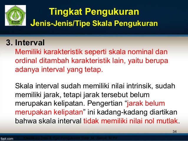 Klasifikasi Data Dan Tipe Skala Pengukuran Data