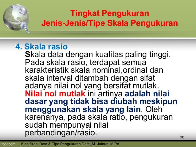 Klasifikasi Data Dan Tipe Skala Pengukuran Data
