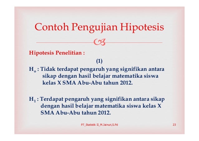 Minggu 8 Pengujian Hipotesis