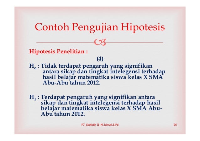 Minggu 8 Pengujian Hipotesis