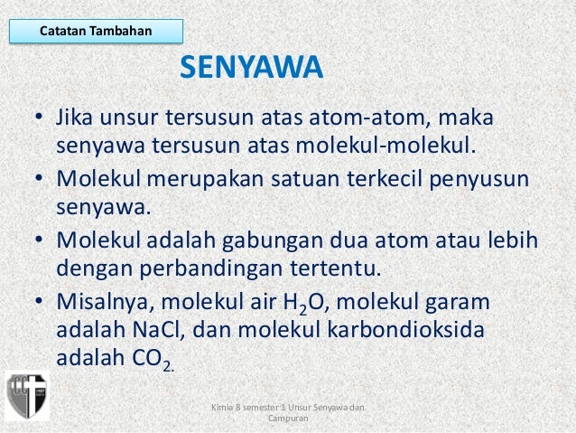 Materi pelajaran kimia kelas 8 semester 1