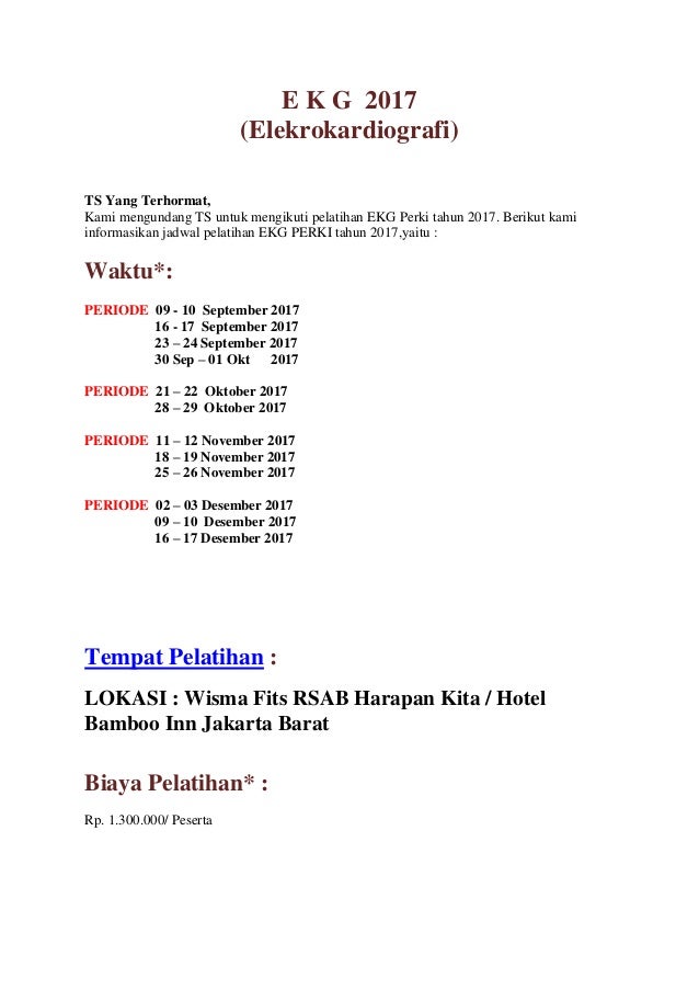 Materi Pelatihan Ekg Perki 2017