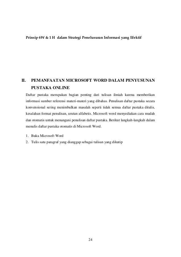 Materi pelatihan penelusuran sumber pustaka secara online 