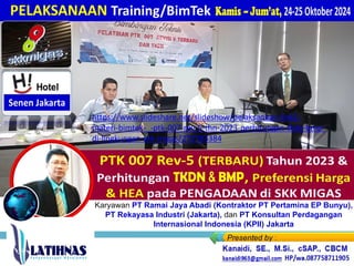 PEMAPARAN (Online, 14 Jan'26)_RENCANA + Link2 MATERI BimTek_PTK 007 ...