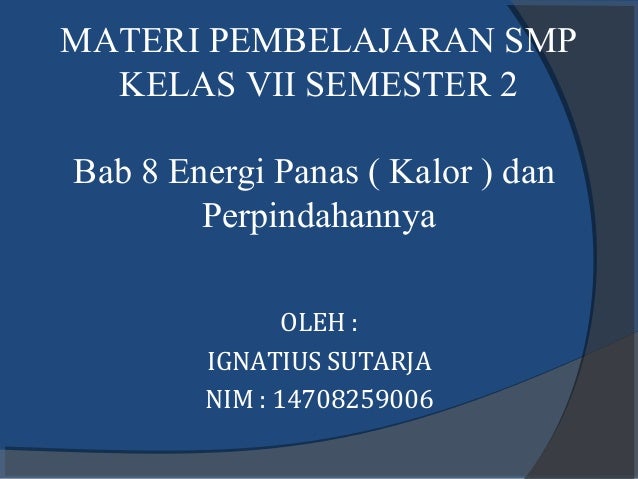 Materi pembelajaran kalor