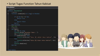 • Script Tugas Function Tahun Kabisat
 