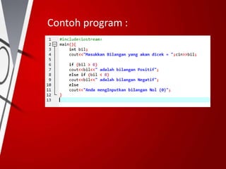 Contoh program :
 