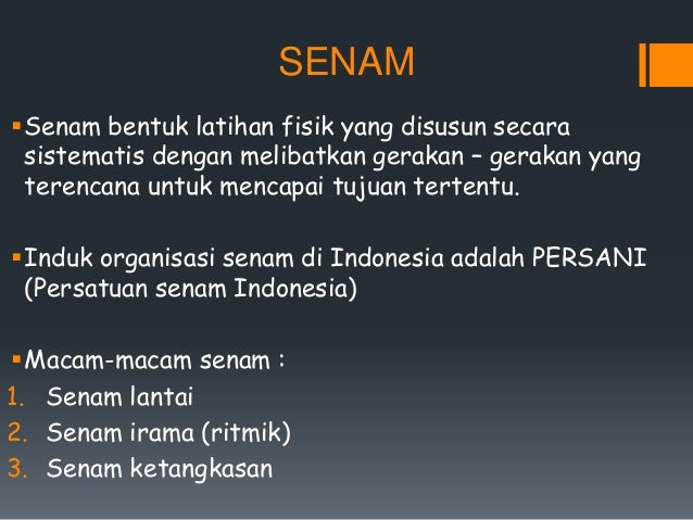 Materi pencak silat, senam, renang