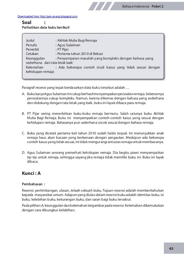 Materi pengayaan un bahasa indonesia smp m ts 2014