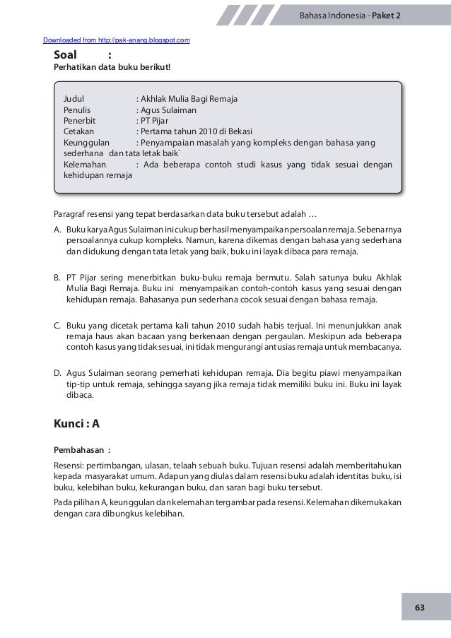 Paragraf Resensi Yang Tepat Berdasarkan Data Buku Tersebut Adalah Lukisan