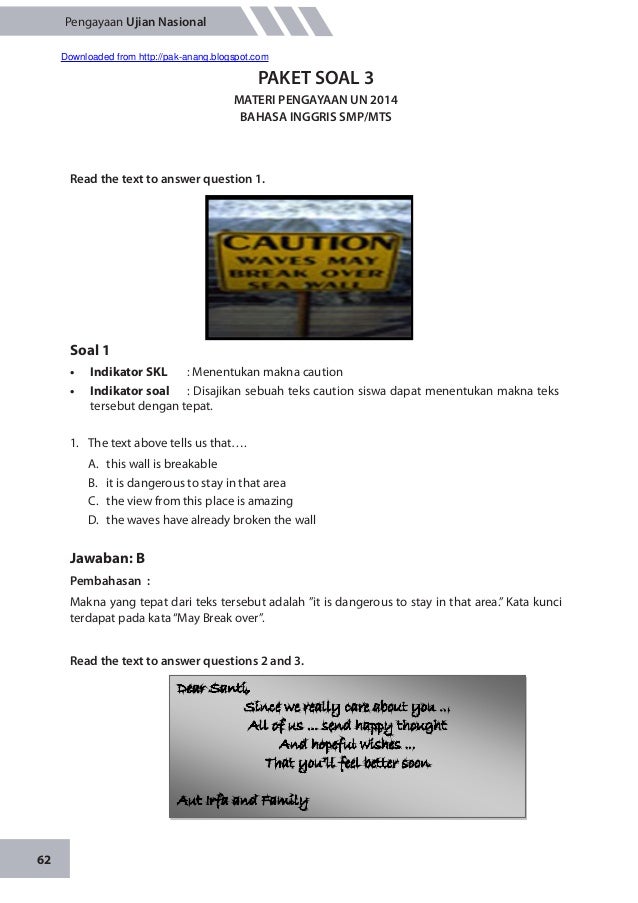 Materi Pengayaan Un Bahasa Inggris Smp M Ts 2014 materi pengayaan un bahasa inggris smp m ts 2014