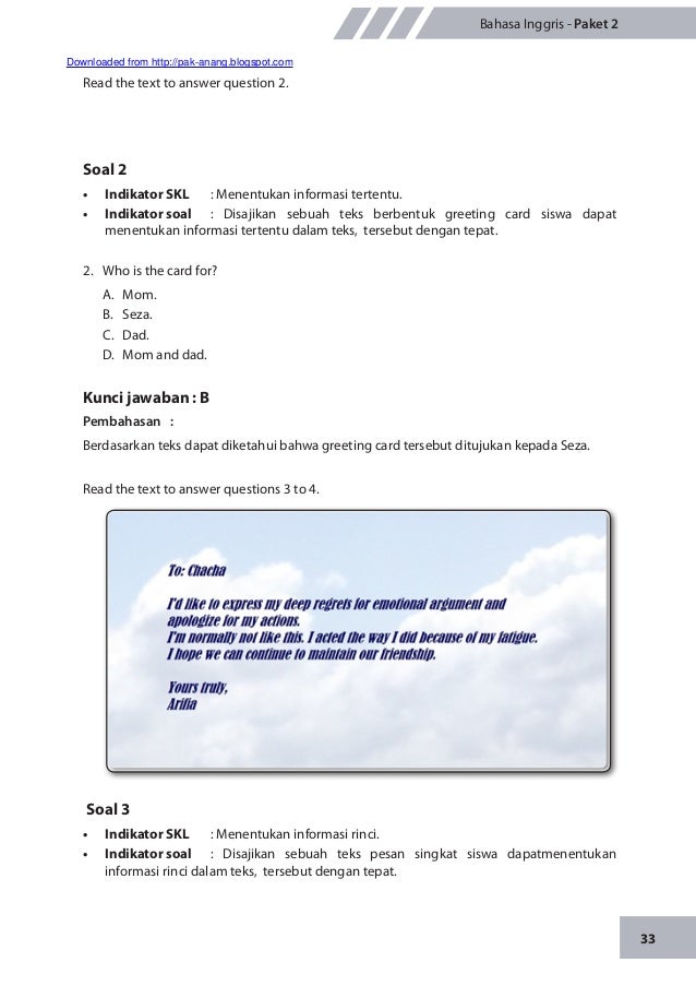 Materi pengayaan un bahasa inggris smp m ts 2014