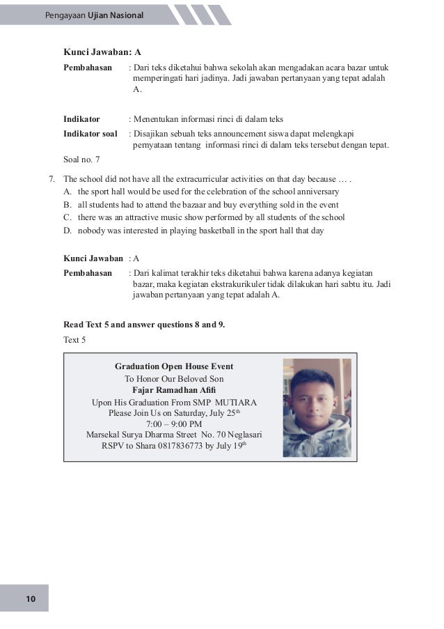 Materi Pengayaan UN Bahasa Inggris SMP/MTs 2015