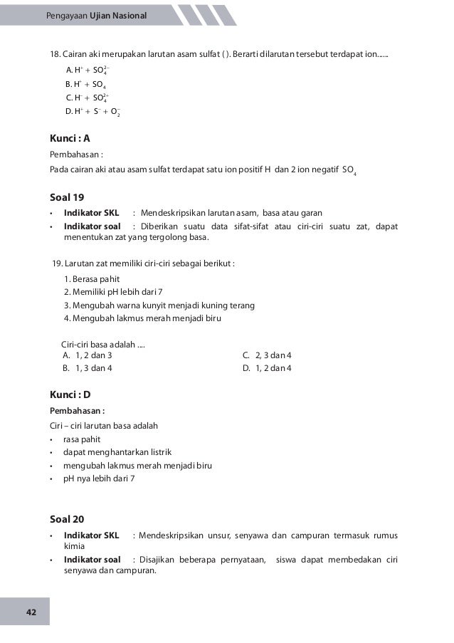 Soal Un Asam Basa Smp