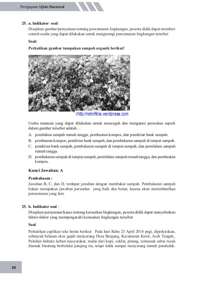 Contoh Soal Pencemaran Air